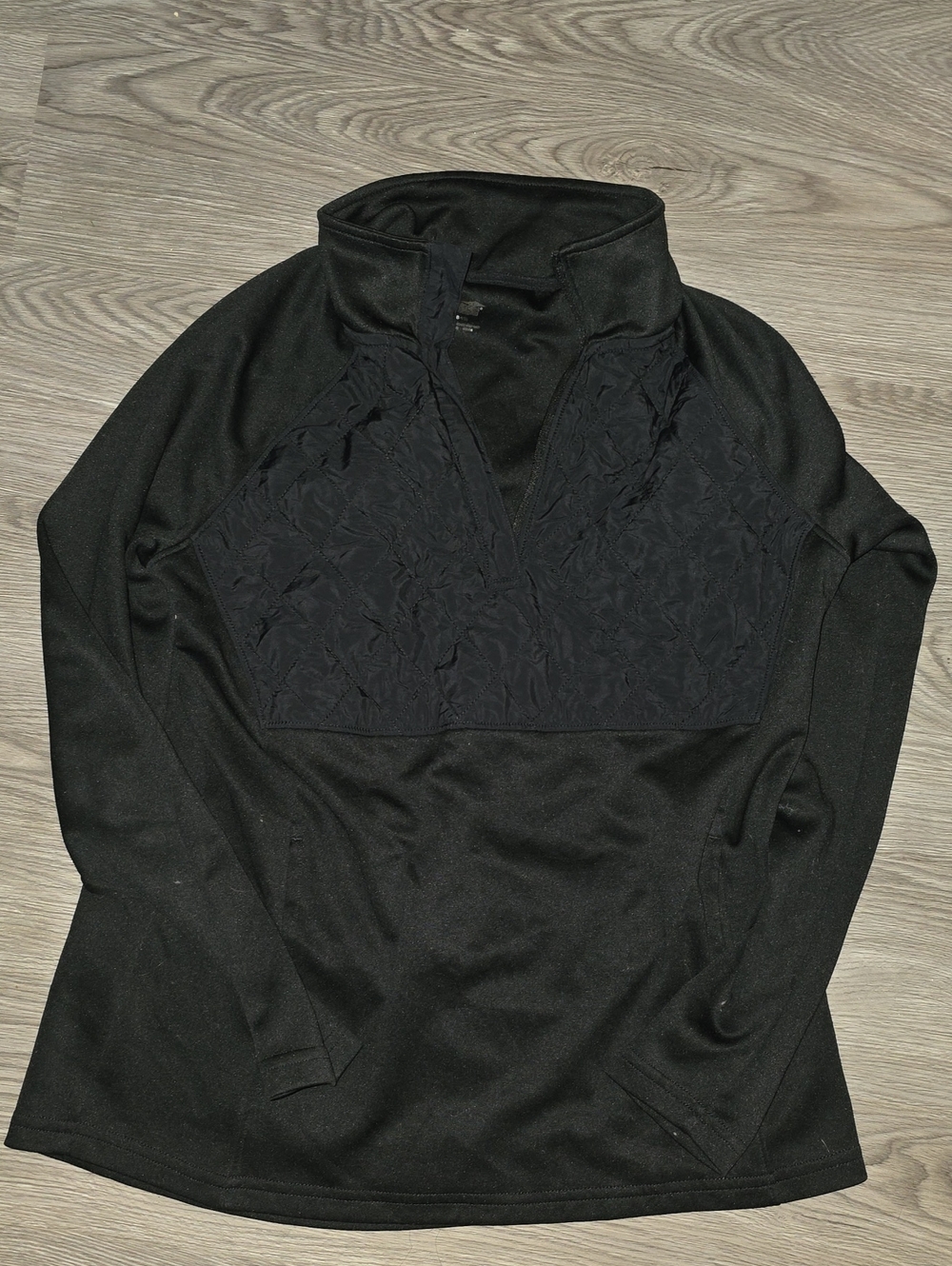 140 - Avia Black Long-Sleeve Quarter Zip Pullover